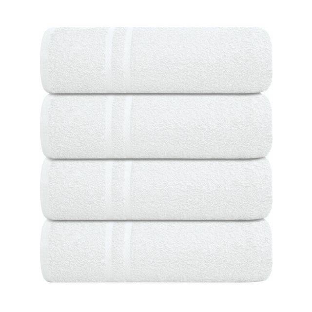 Luxury Soft Cotton Chevron Bath Sheet White Generously sized at 80cm x 140cm