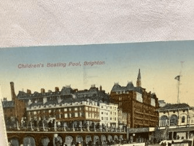 Children's Boating Pool, Brighton, Sussex, Posted 1932 unbranded postcard. Our Ref No. R300 £2.00