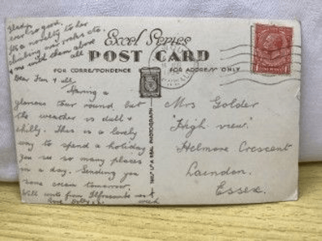 Falmouth, Gyllyngvase Beach, Cornwall, Posted 1934 Excel Series Postcard. Our Ref No. R35 