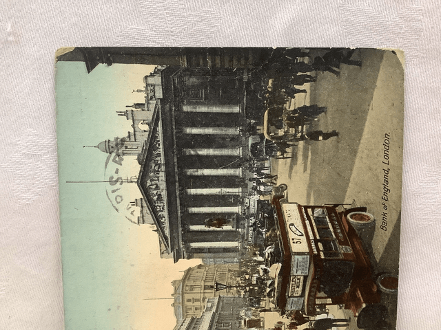 Bank of England , London - Valentine Series Posted 1912 Postcard  No. 07327 Our Ref A146 £2.50