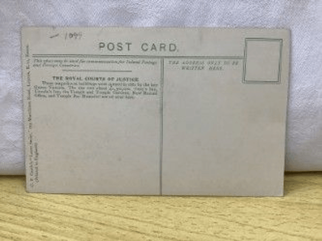 London ,The Law Courts Vintage Postcard C.F. Castle Lesco Series Our Ref No. A 5  £3.00