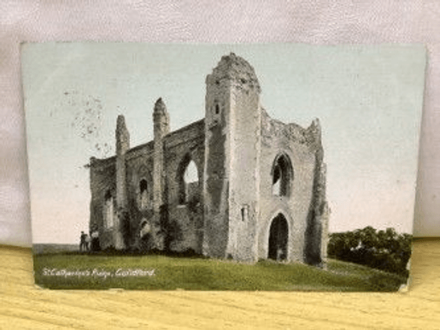 Guildford. St. Catherine's Ruins, Surrey, Posted 1908 The Wrench Series Postcard. Our Ref R58 £2.25