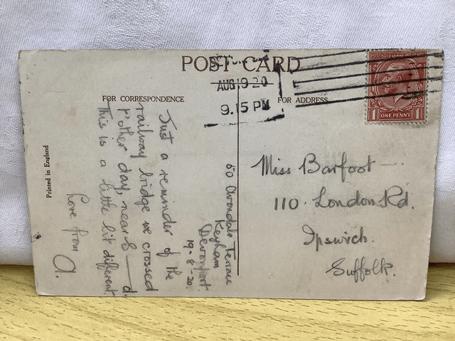 Plymouth, Saltash Bridge, Devon, posted 1920 unbranded antique postcard. Our Ref No. R714 £2.50