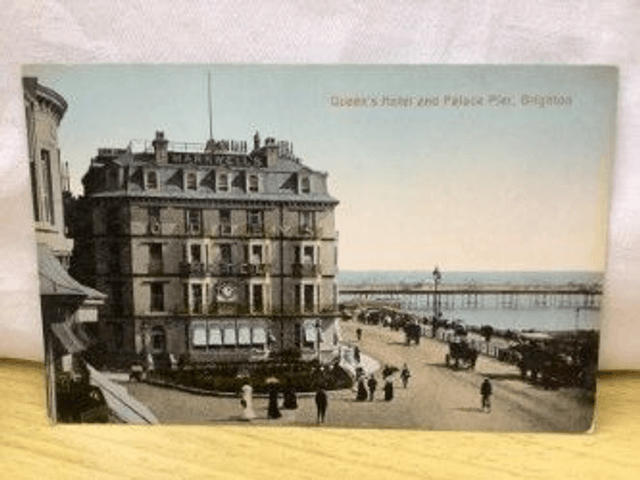 Brighton, Queen's Hotel and Palace Pier, Sussex, The Brighton Palace Series postcard. Our Ref No. R172 £2.50 