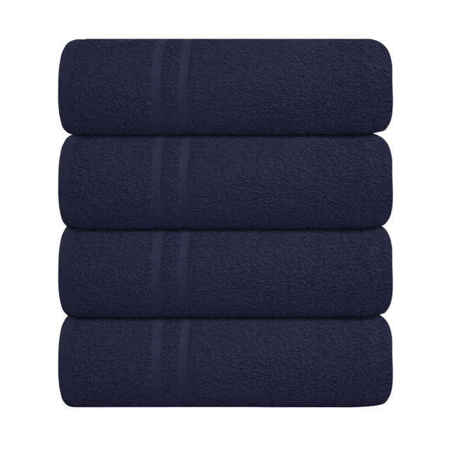 Luxury Soft Cotton Chevron Bath Sheet Navy sized at 80cm x 140cm