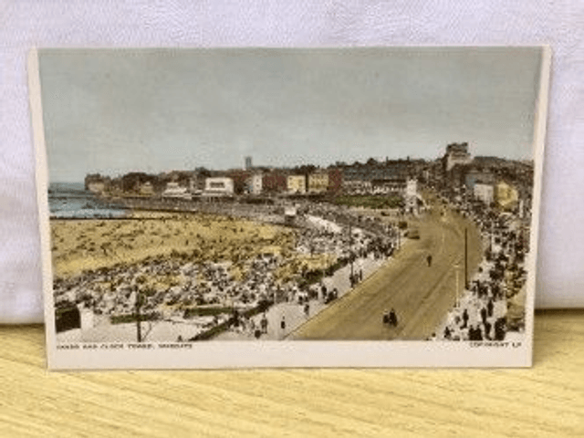 Margate, Sands and Clock Tower, Kent, A.H. & S. "Paragon" Series, Margate, postcard. Our Ref No. R131 £2.25