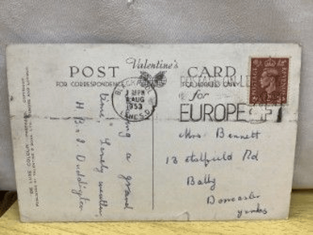 Italian Gardens, Stanley Park, Blackpool, Lancashire, Posted 1953 Valentine's vintage postcard Our Ref no. R418 £2.00