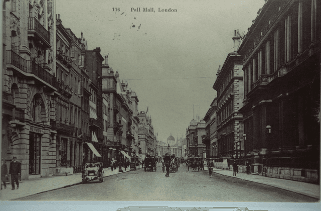 Pall Mall , London, Posted 1907 antique unbranded Postcard No. 116 - Our Ref: A207