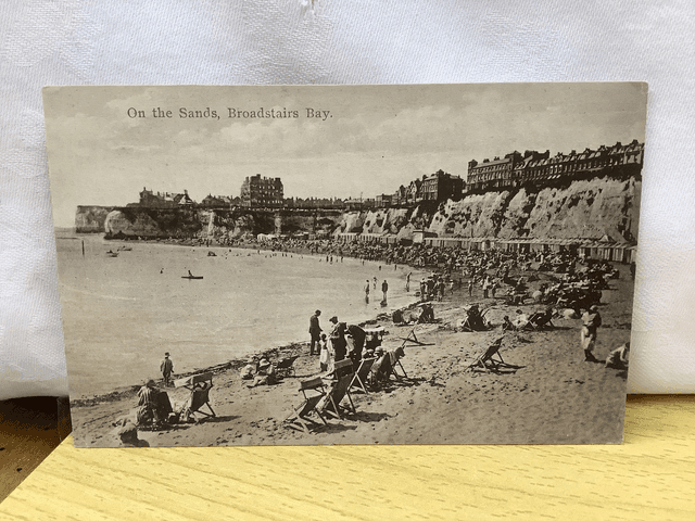 Broadstairs Bay, On The Sands, Kent, vintage unbranded postcard. Our Ref No. R568 £2.00
