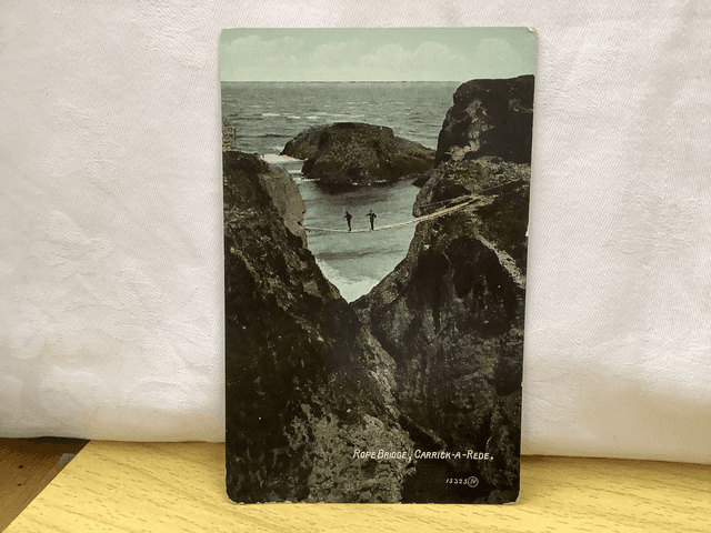 Carrick-A-Rede, Rope Bridge, County Antrim, Northern Ireland, Valentine Series Vintage postcard. Our Ref No. R719 £2.00