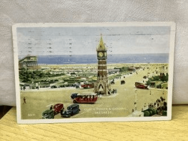 Skegness, Clock Tower and Gardens, Lincolnshire, Posted 1961 H. Coates &amp; Sons vintage postcard Our Ref no R405 £2.00