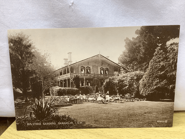 Shanklin, Rylstone Gardens, Isle of Wight, F. J. Choat, Old Village Shanklin vintage postcard Our Ref no. R635 £2.50