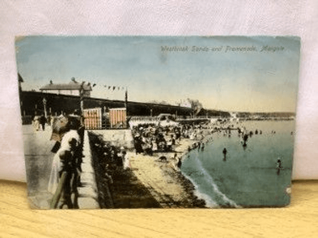 Margate, Westbrook Sands and Promenade, Kent, Posted 1919 J. Welch &amp; Sons postcard. Our Ref No. R199 £2.50
