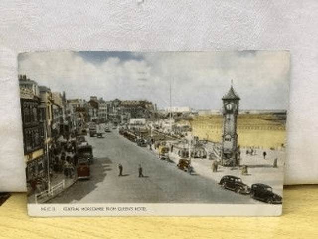 Central Morecambe from Queen&#039;s Hotel, Lancashire, Posted 1953 Unbranded Vintage Postcard. Our Ref No R375 £3.25