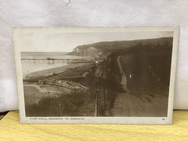Cliff Walk, Sandown to Shanklin, Isle of Wight, Vintage unbranded postcard. Our Ref No. R614 £2.75