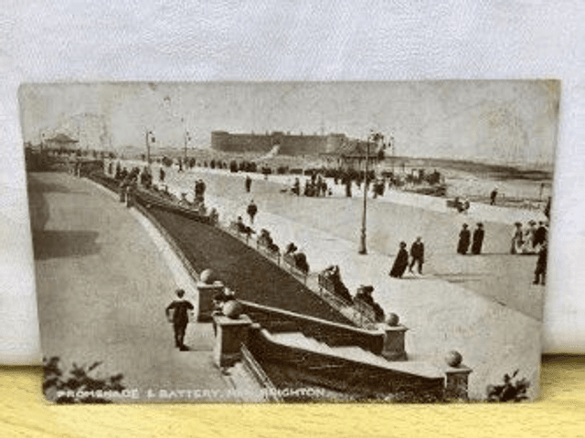 Promenade &amp; Battery, New Brighton, Cheshire, Posted 1916 W H Up To Date Series. Our Ref. No. R349 £3.00