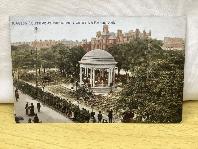 Southport, Municipal Gardens &amp; Bandstand, Lancashire, Posted Photochrom Co. Ltd. Our Ref No. R853 £2.50