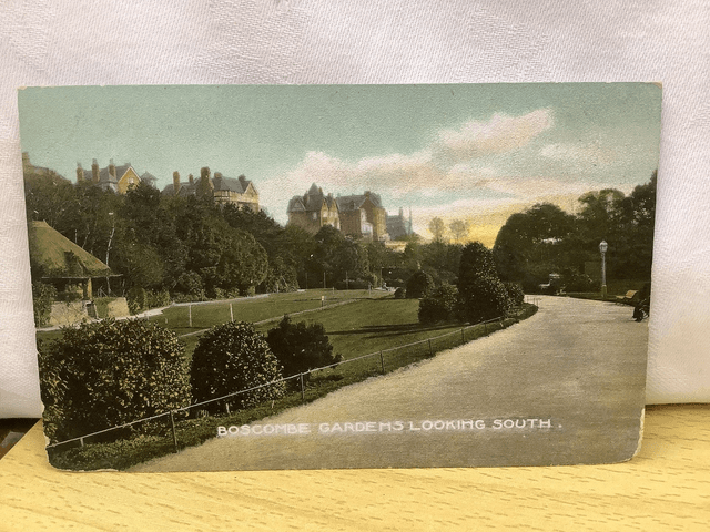 Boscombe, Gardens looking South, Dorset, vintage unbranded postcard. Our Ref No. R683 £2.50