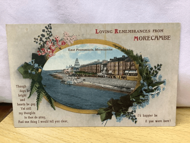Loving Remembrances from Morecambe, Lancashire, Vintage Valentine&#039;s Series postcard. Our Ref No. R755 £2.85