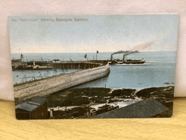 The Koh-i-noor Entering Ramsgate Harbour, Kent, vintage unbranded postcard. Our Ref No. Q998