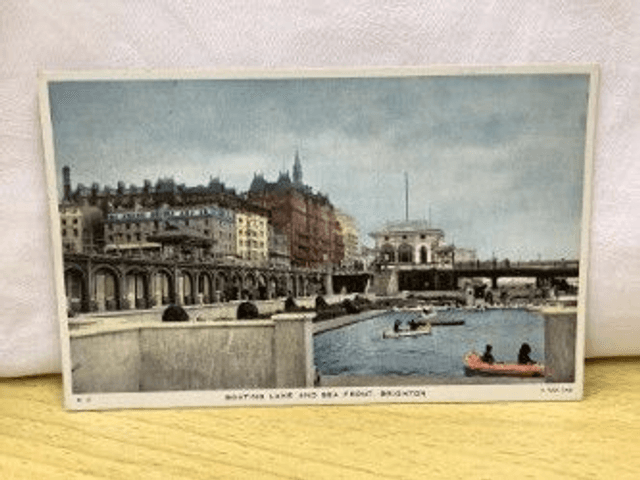 Brighton, Boating Lake and Sea Front, Sussex, Posted 1955 Raphael Tuck &amp; Sons postcard. Our Ref No R295 £2.50