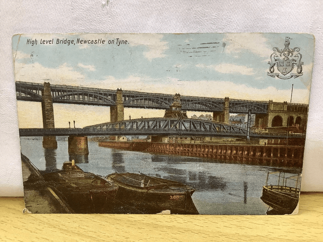 Newcastle on Tyne, High Level Bridge, Tyne &amp; Wear, Posted 1906 Caxton Series antique postcard. Our Ref No. R711 £2.50