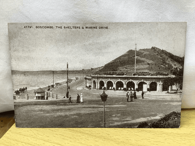 Boscombe, The Shelters &amp; Marine Drive, vintage Sepiatone Photochrom Co. Ltd postcard. Our Ref No. R679 £2.50