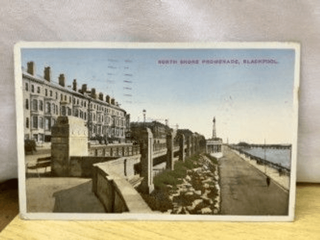 North Shore Promenade, Blackpool, Lancashire, Posted 1938 unbranded vintage postcard. Our Ref No. R422 £2.25