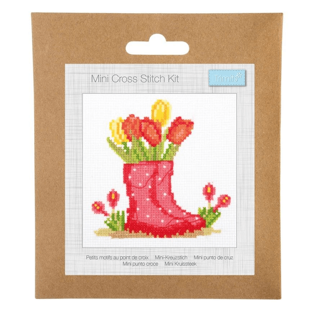 Counted Cross Stitch Kit: Mini: Wellies