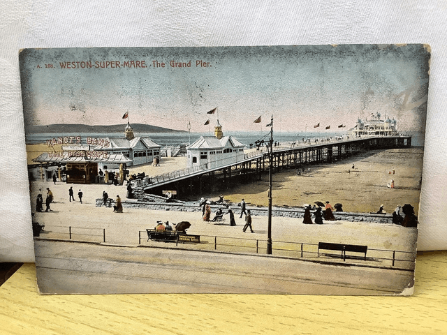 Weston-Super-Mare, The Grand Pier, Somerset Posted 1908 Pictorial Stationery co. Our Ref No. R704 £2.50