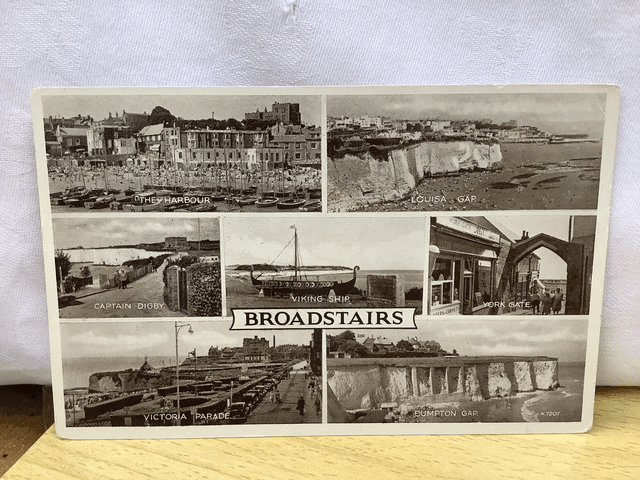 Broadstairs, Kent, Multiview&#039;s Captain Digby, Dumpton gap etc. Valentine &amp; Sons Vintage Postcard Our Ref No R567 £2.00