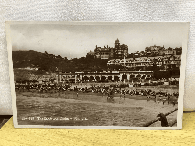 Boscombe, The Sands and Cloisters, Dorset, Posted 1935 Sun Ray Series C &amp; M B Vintage postcard Our Ref no. R681 £2.50