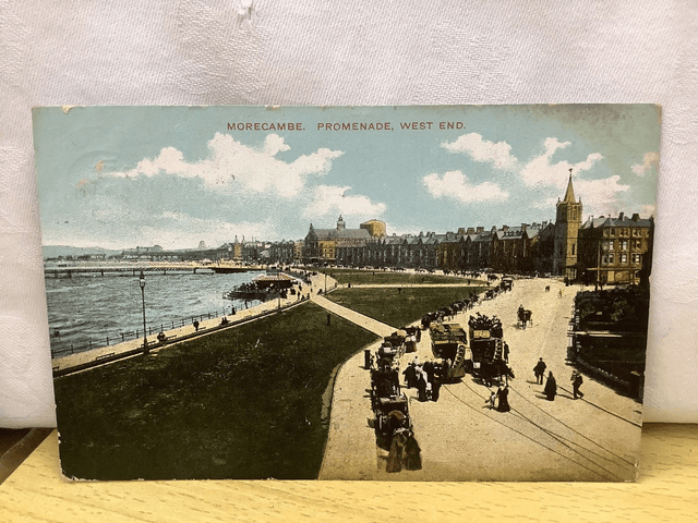 Morecambe, Promenade, West End Lancashire Posted 1906 unbranded antique postcard. Our Ref No. R665 £2.50