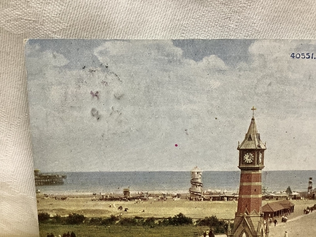 Skegness, Clock Tower and Sands, Lincolnshire, Posted 1910 Photochrom Co. Ltd Antique postcard no. R736 £2.50