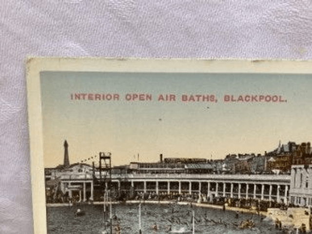 Blackpool, Interior Open Air Baths, Lancashire, vintage unbranded postcard. Our Ref No R413 £2.50